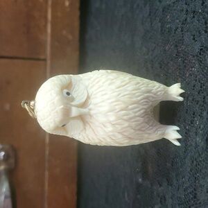 Antique Large Carved Owl Statement Pendant AG678